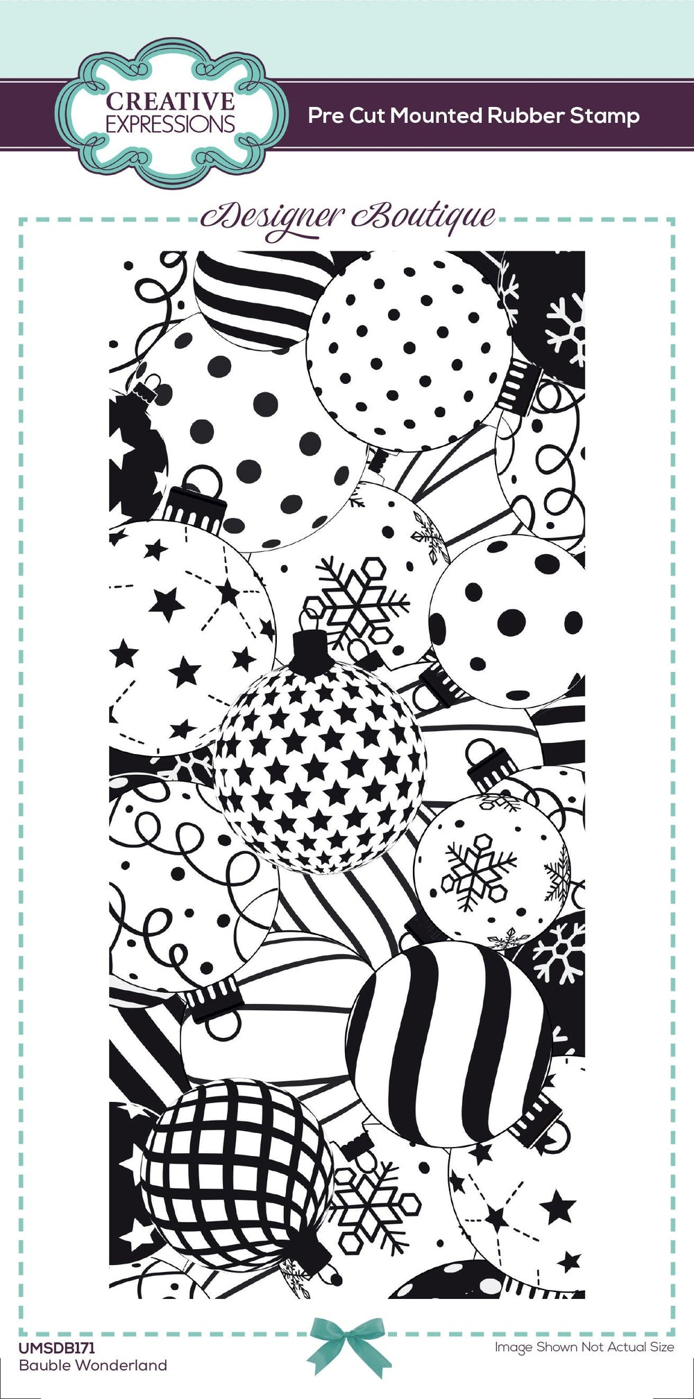 Creative Expressions Designer Boutique Bauble Wonderland 4 in x 8 in Pre Cut Stamp — Ecstasy Crafts