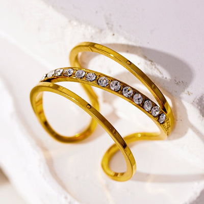 Style URDUJA : Bague empilée multi-zircons