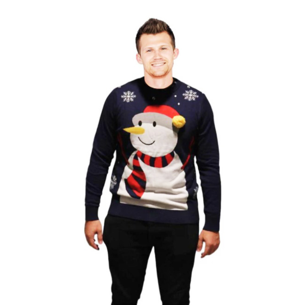 Pull Bonhomme de neige avec un pompon