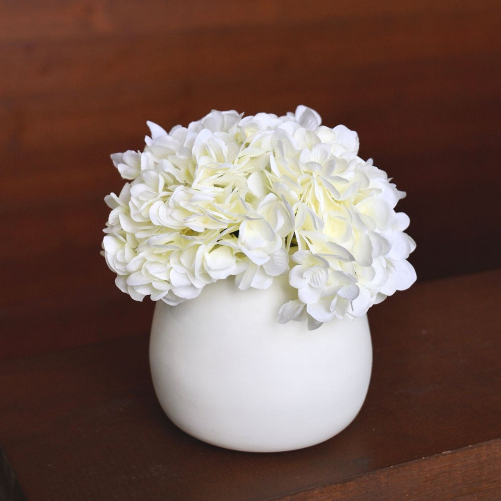 Ensemble de 3 bouquets d'hortensias artificiels blancs Encino 18'' X 8''