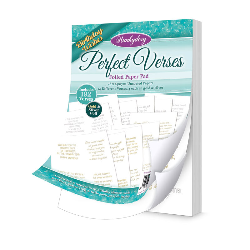 Bloc de papier Foiled Perfect Verses - Souhaits d'anniversaire