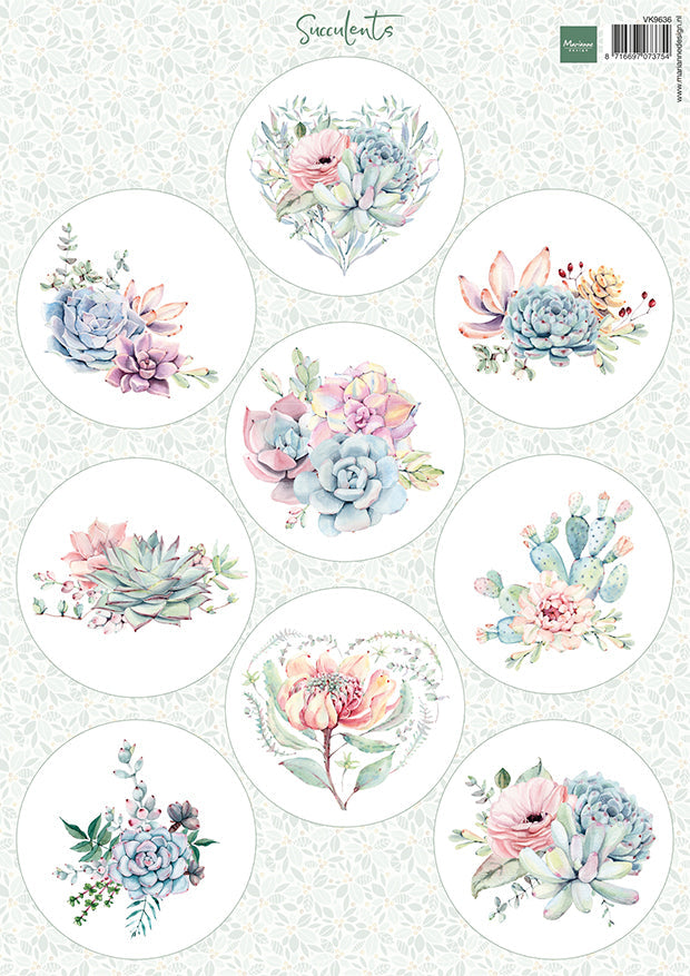 Marianne Design Succulentes - Feuille de découpe
