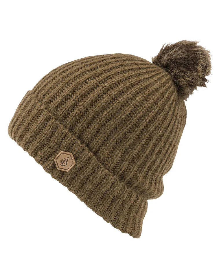 Bonnet 'Lula' à pompon Volcom - Café (pour femmes)