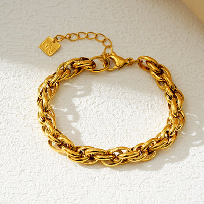 Bracelet à maillons entrelacés WANDSWORTH Or | Bracelet tendance moderne