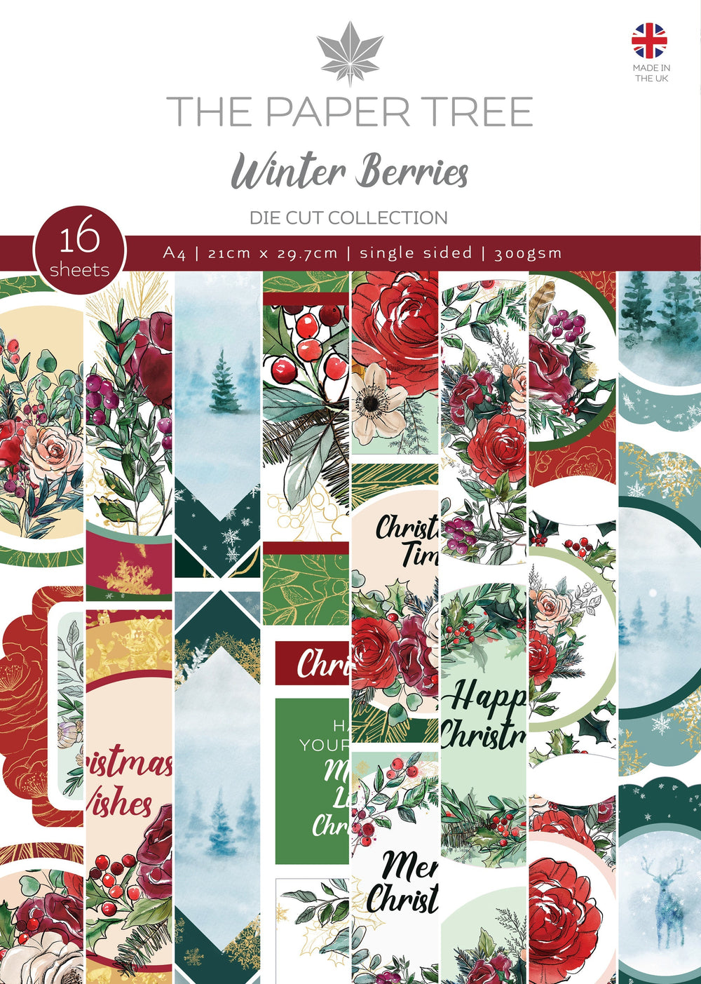 Les feuilles de Die Cut A4 "Winter Berries" de The Paper Tree
