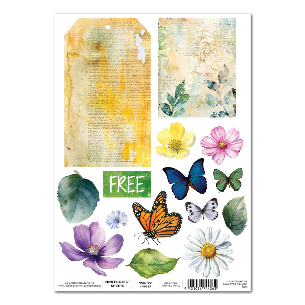 3Quarter Designs Fluttering Wings - Fiche Mini Projet