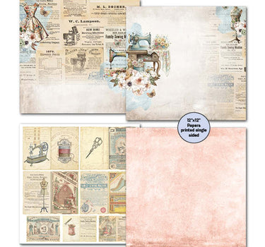 3Quarter Designs Sewing Time 12x12 Scrapbook Mini Collection