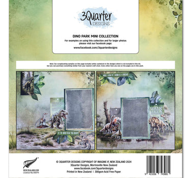 3Quarter Designs Dino Park - 12x12 Design Paper & Diecuts Set Mini Collection