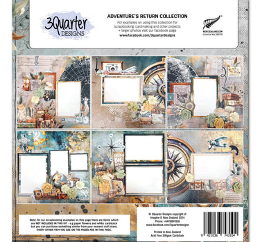 3Quarter Designs Adventures Return 12x12 Design Paper & Diecuts Set