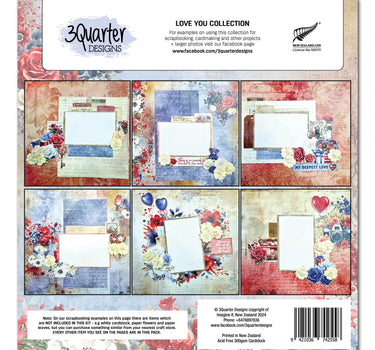 3Quarter Designs Love You 12x12 Scrapbook Collection
