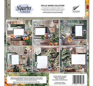 3Quarter Designs Idyllic Woods 12x12 Scrapbook Collection