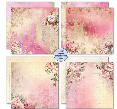 3Quarter Designs Blossoming Peonies 12x12 Design Paper & Diecuts Set