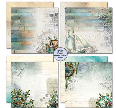 3Quarter Designs Maritime Tides 12x12 Scrapbook Collection