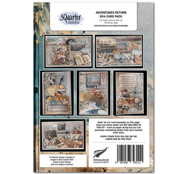 3Quarter Designs Adventures Return 6x4 Card Pack