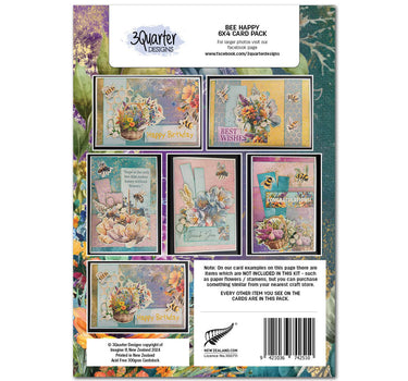 3Quarter Designs Bee Happy 6x4 Card Pack