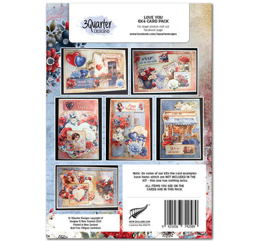 3Quarter Designs Love You 6x4 Card Pack