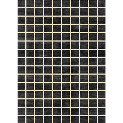 Caper Black Natural Checkered Rug