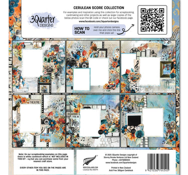 3Quarter Designs Cerulean Score 12x12 Design Paper & Diecuts Set