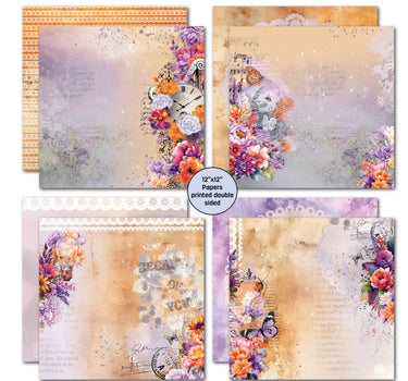 3Quarter Designs Dawns Glow 12x12 Design Paper & Diecuts Set