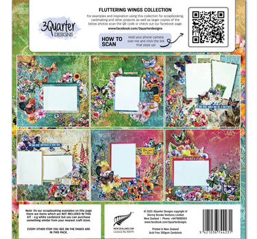 3Quarter Designs Fluttering Wings 12x12 Design Paper & Diecuts Set
