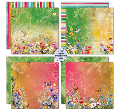 3Quarter Designs Fluttering Wings 12x12 Design Paper & Diecuts Set
