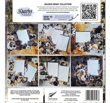 3Quarter Designs Golden Ebony 12x12 Design Paper & Diecuts Set