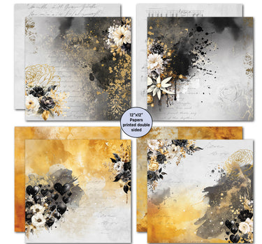3Quarter Designs Golden Ebony 12x12 Design Paper & Diecuts Set