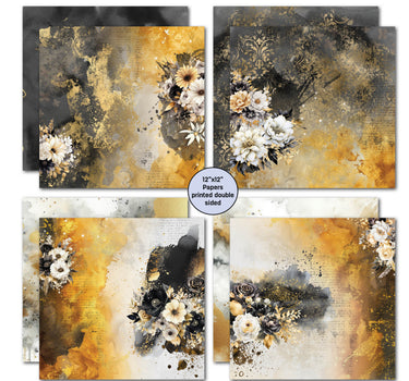 3Quarter Designs Golden Ebony 12x12 Design Paper & Diecuts Set