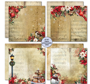 3Quarter Designs Holly Jolly 12x12 Design Paper & Diecuts Set