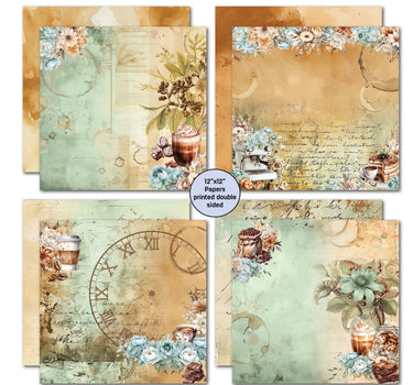 3Quarter Designs Mocha Fix 12x12 Design Paper & Diecuts Set