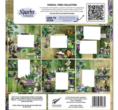 3Quarter Designs Magical Vines 12x12 Design Paper & Diecuts Set