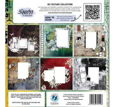 3Quarter Designs Oh Texture 12x12 Design Paper & Diecuts Set