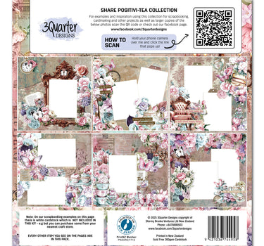 3Quarter Designs Positivi-Tea 12x12 Design Paper & Diecuts Set