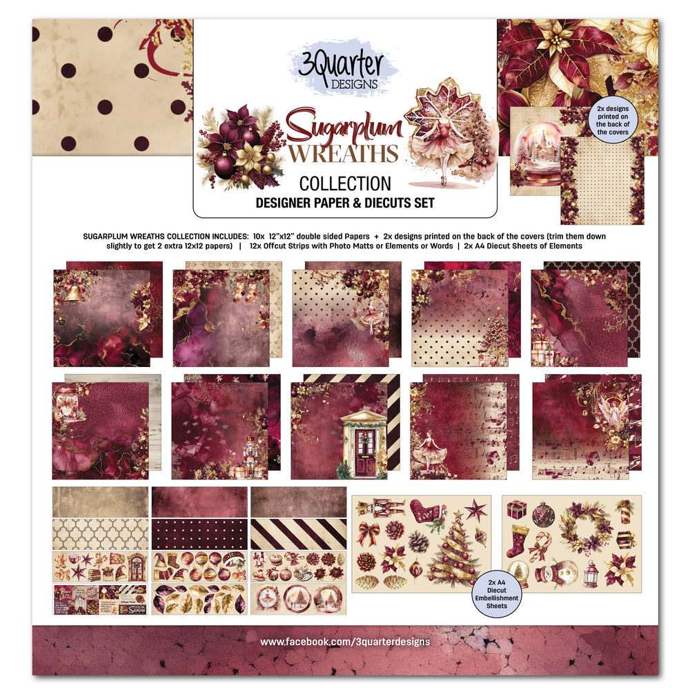 3Quarter Designs Couronne de fée dragée 12x12 - Papier de création et découpes