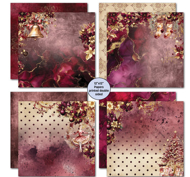 3Quarter Designs Sugarplum Wreath 12x12 Design Paper & Diecuts Set