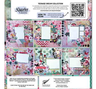 3Quarter Designs Teenage Dream 12x12 Design Paper & Diecuts Set