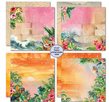 3Quarter Designs Tropic Excursion 12x12 Design Paper & Diecuts Set