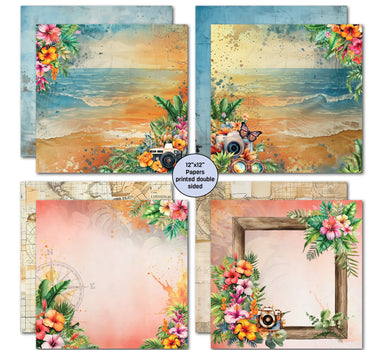 3Quarter Designs Tropic Excursion 12x12 Design Paper & Diecuts Set