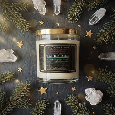 SOLSTICE D'HIVER | Bougie de luxe en cire de noix de coco et d'abricot, inspirée des bois d'hiver
