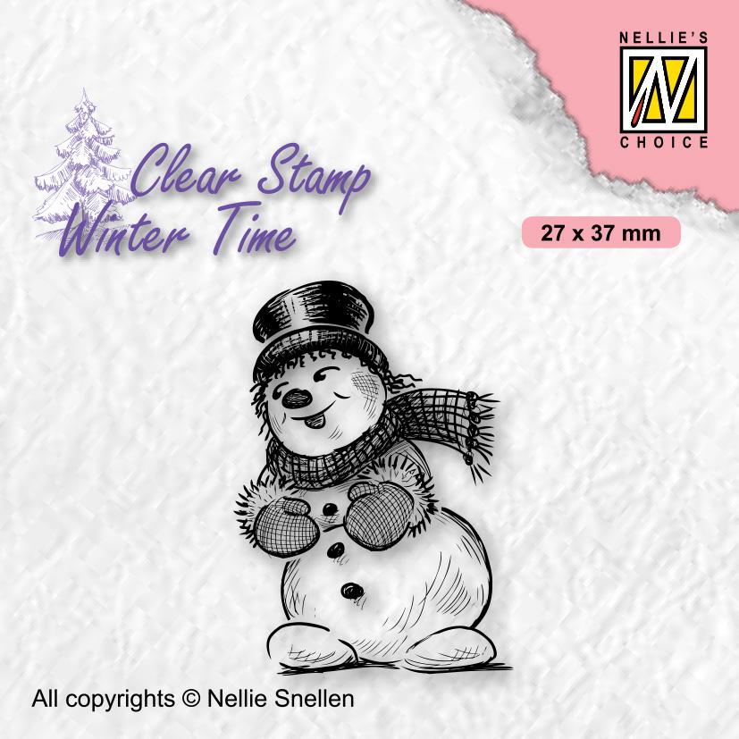 Nellie's Choice Clear Stamp Winter Time - Snowman With Top Hat — Ecstasy Crafts