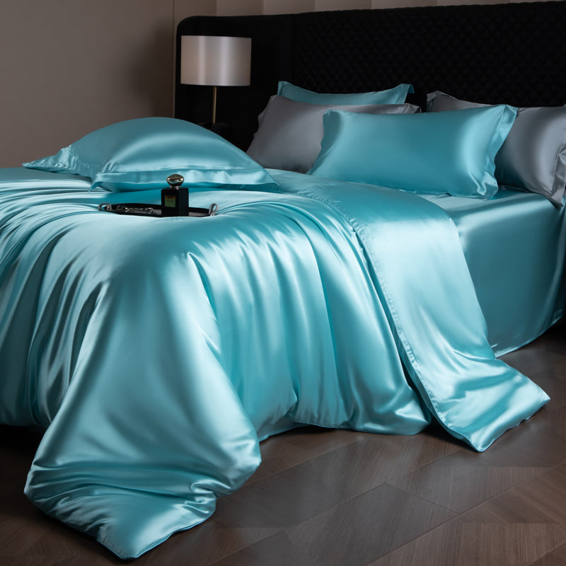 Ensemble de couette Lustre Luxe Élégant - Bleu Eau