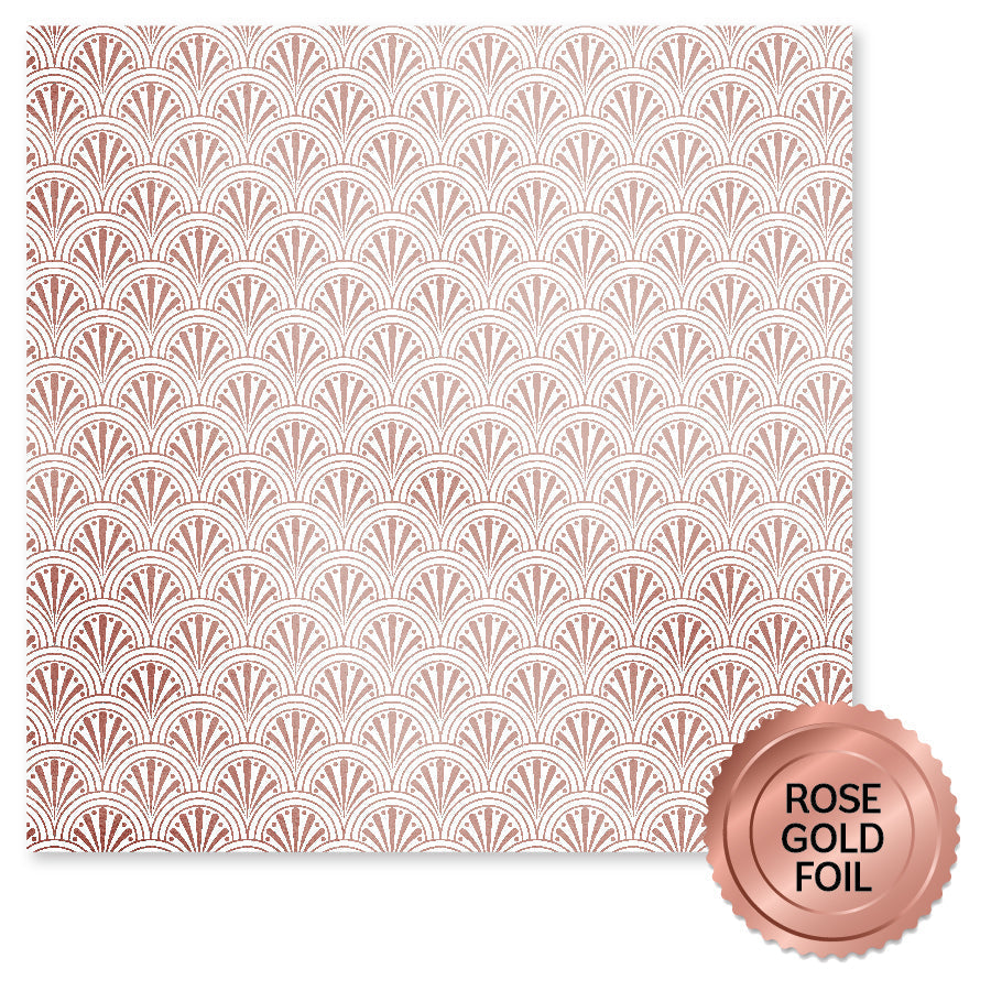 Wedding Joy Foil Rose Gold D 12 x 12 Paper (6 pc Bulk Pack) 34569 — Ecstasy Crafts