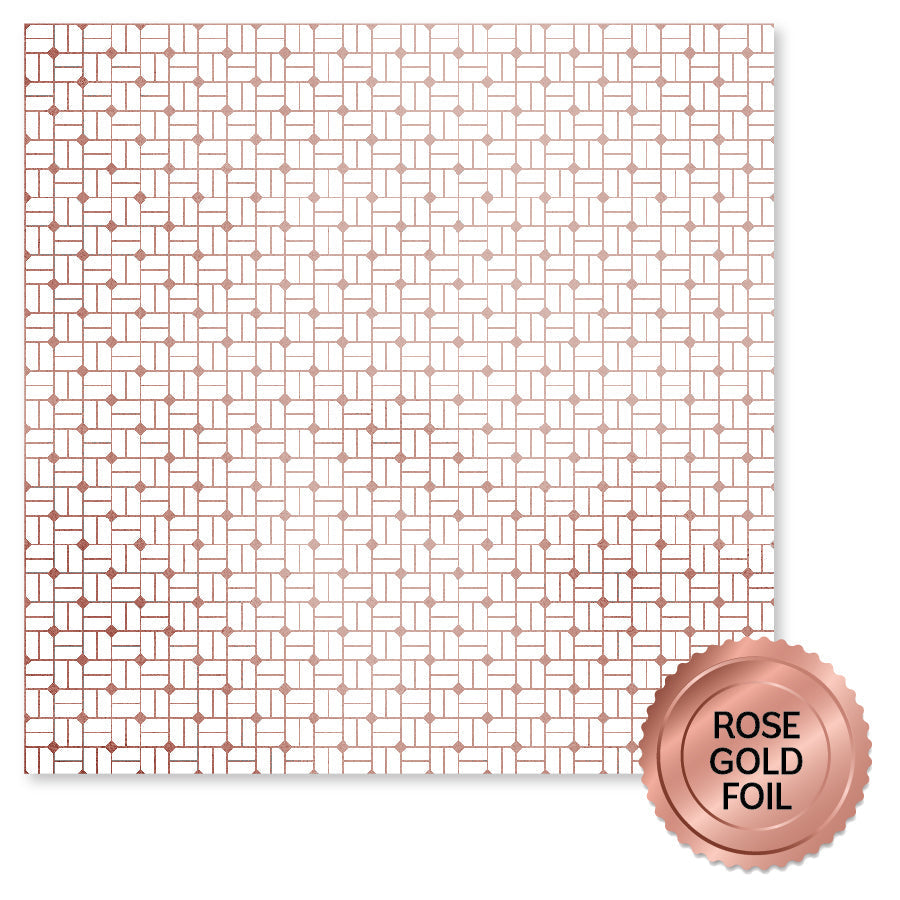Wedding Joy Foil Rose Gold E 12 x 12 Paper (6 pc Bulk Pack) 34572 — Ecstasy Crafts
