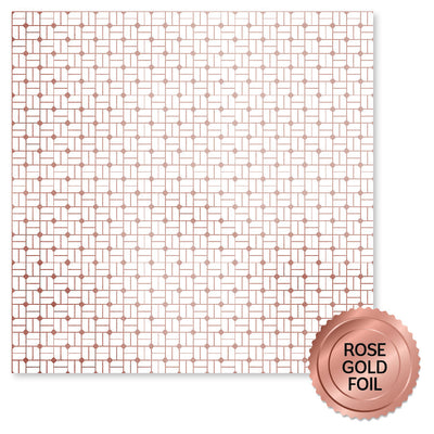 Wedding Joy Foil Rose Gold E 12 x 12 Paper (6 pc Bulk Pack) 34572