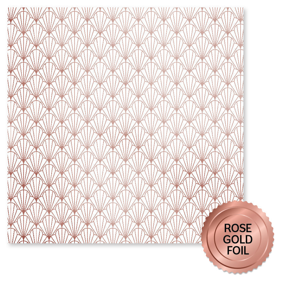 Wedding Joy Foil Rose Gold F 12 x 12 Paper (6 pc Bulk Pack) 34575 — Ecstasy Crafts