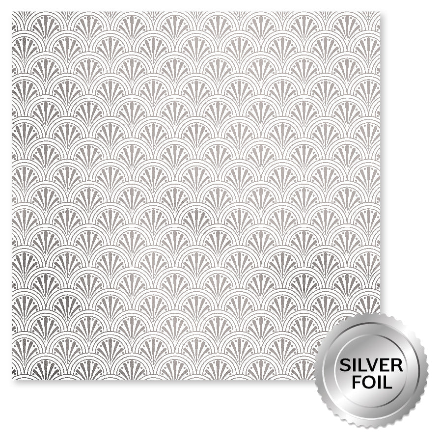 Wedding Joy Foil Silver D 12 x 12 Paper (6 pc Bulk Pack) 34545 — Ecstasy Crafts