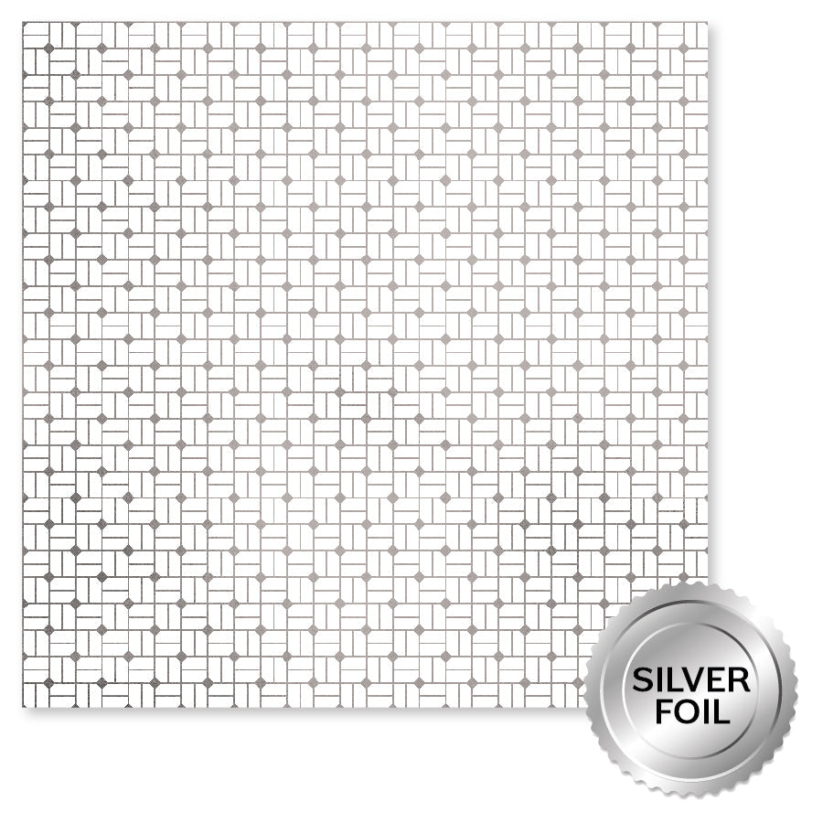 Wedding Joy Foil Silver E 12 x 12 Paper (6 pc Bulk Pack) 34548 — Ecstasy Crafts
