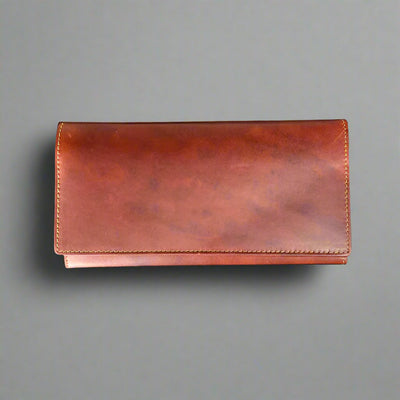 Portefeuille à rabat en cuir de vachette pour femme