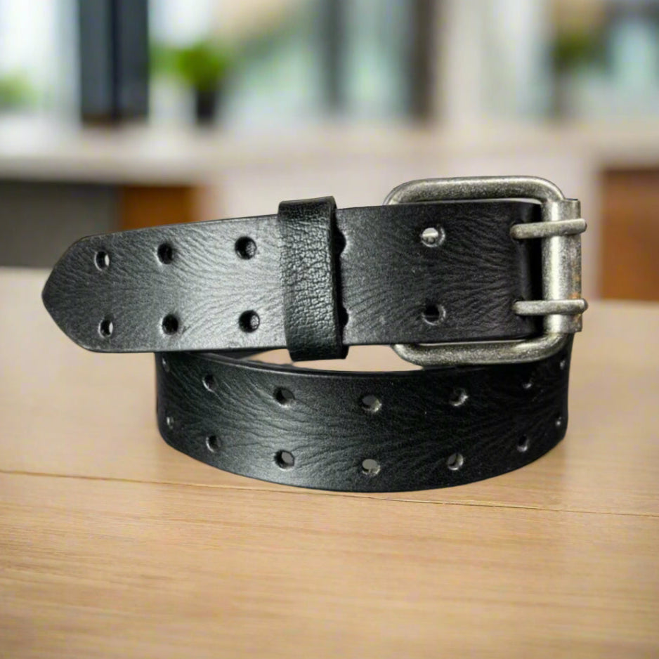 Ceinture homme en cuir grainé de buffle