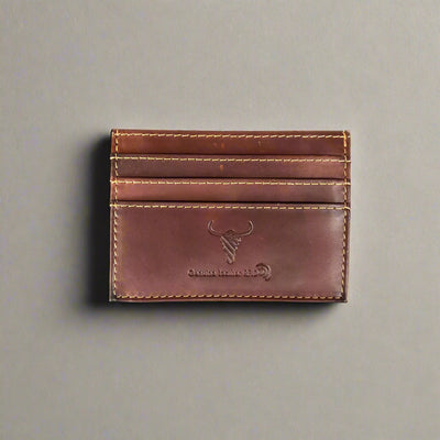 Porte-cartes en cuir de vachette pour hommes avec fenêtre d'identification